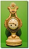 French white Carrera marble and ormolu mounted lyre clock, Circa 1880