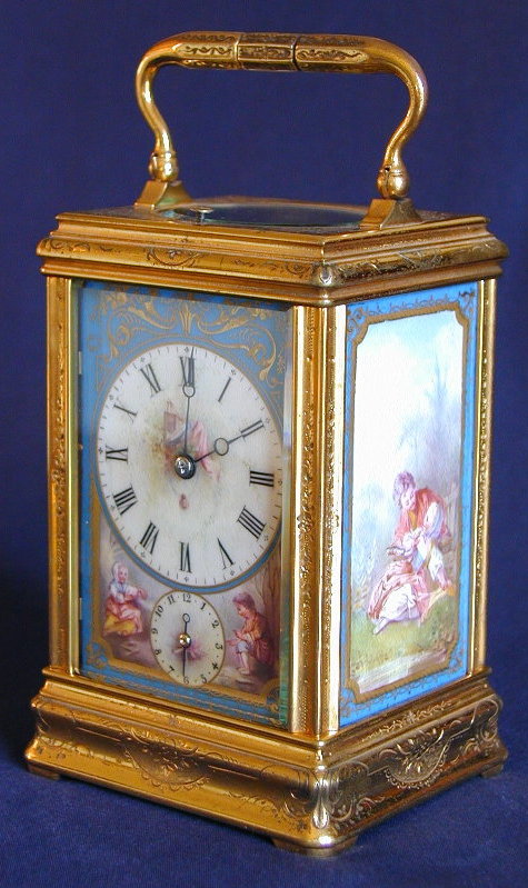 A fine 8 day French repeating carriage alarm clock, Circa 1890, Drocourt no. 10233 — Antique Clocks Price Guide