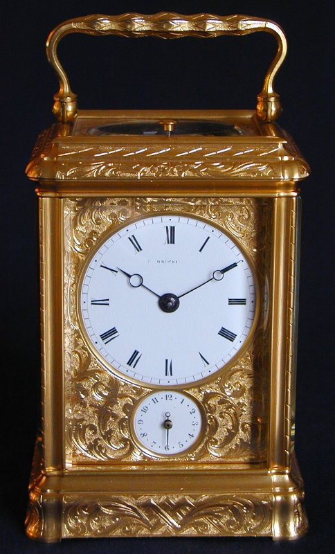 A small 8 day strike carriage clock, Circa 1870, Signed H.L. — Antique Clocks Price Guide