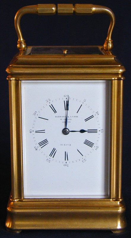An 8 day French carriage strike repeat, Circa 1890, No. 3142 Retailed by Barard & Lunds — Antique Clocks Price Guide