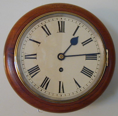 8 day mahogany 8" English fusee dial timepiece, Circa 1880 — Antique Clocks Price Guide