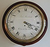 A good George III mahogany dial clock with salt box case. Samuel Mortlock, Clapham
