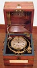 A good 2 day mahogany brass bound box chronometer; Parkinson & Frodsham, Circa 1840 retailed by Urban Jurgensen No 41. Size: 3" dial. 6" box