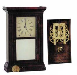 Sperry & Shaw, New York, rare shelf clock with ripple trim around the door, base, and top. — Antique Clocks Price Guide