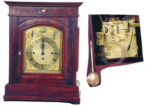 English triple chain fusee, 8 bell bracket clock. — Antique Clocks Price Guide