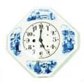 Miller 8 day plate clock. Dutch flow blue design on the 10 inch inverted case. — Antique Clocks Price Guide