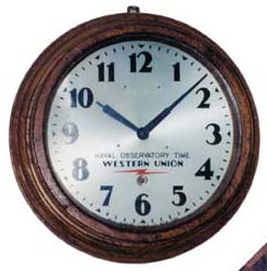 Self Winding Clock Co., New York. Large oak case is unusual as it is generally seen in metal cases. — Antique Clocks Price Guide