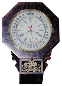 Gilbert Manf'g Co. "Maranville Patent-Octagon Drop Calendar", ca 1866. — Antique Clocks Price Guide