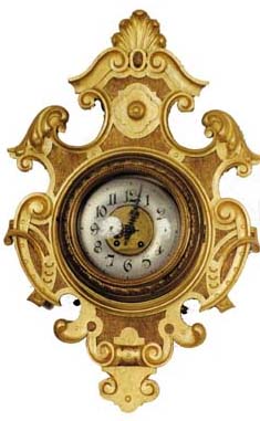 Lenzkirch cartel clock. All wood case with a wonderful gilt finish. — Antique Clocks Price Guide