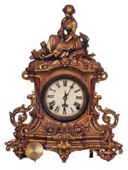 Ansonia Brass & Copper Co. metal case mantle clock, "Evangeline", a 1874. — Antique Clocks Price Guide