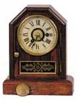 Wm. L. Gilbert Clock Co. miniature mantle clock, "Rose Gilt Cottage", a 1885. — Antique Clocks Price Guide