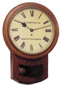 English fusee, 8 day timepiece, in excellent condition. The mahogany case is clean and polished. — Antique Clocks Price Guide