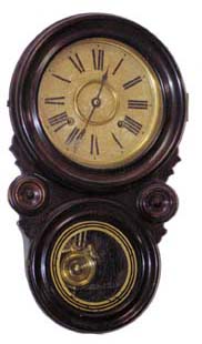 E. Ingraham "Iota", ca 1881. This is one in a series of round top, round bottom clocks, made by Ingraham in the late 1800's. — Antique Clocks Price Guide