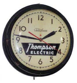 Telechron round electric advertising clock, running. — Antique Clocks Price Guide