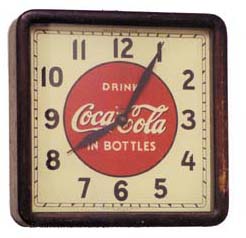 Selecto Clock, advertising for Coca Cola. Clock by Selected Devices Co. — Antique Clocks Price Guide