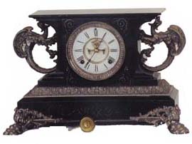 Ansonia Clock Co. enameled iron case, "Belgium", ca 1904. — Antique Clocks Price Guide