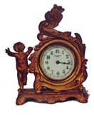 New Haven novelty clock. 5 1/2 inch ormolu gold plate finish, about half worn. — Antique Clocks Price Guide