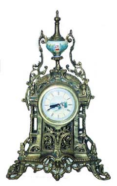 French bronze mantle clock. Matching hand painted dial and urn. — Antique Clocks Price Guide