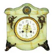 French onyx mantle clock. 8 day movement strikes on a gong. — Antique Clocks Price Guide