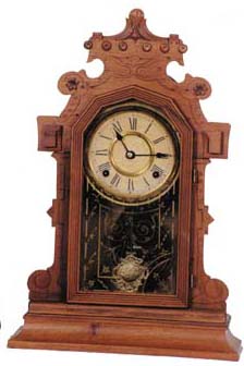 E. Ingraham walnut shelf clock, "Caprice", ca 1882. — Antique Clocks Price Guide