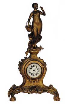 New Haven novelty clock, "Nachusa", ca 1917. 30 hour movement is not running. — Antique Clocks Price Guide
