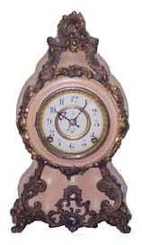 F. Kroeber "Porcelene" trade mark. Label is "Louis XIVth Porcelene". — Antique Clocks Price Guide