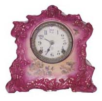 Ansonia Clock Co., porcelain clock, "Warden", ca 1901. — Antique Clocks Price Guide
