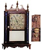 H. Blakeslee, Cincinnati, Ohio, pillar and scroll clock with some thought provoking additions.