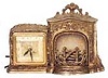 United Electric "Fireplace", brass colored metal case.