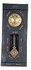 French or German box clock. 8 day trapezoid movement, time only, with enclosed spring barrel.
