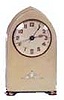 German miniature musical alarm clock, 5 1/2 inches high.