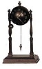 Globe pendulum clock. 30 hour spring movement, not running.