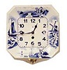 German plate clock, Dutch motif, blue and white.