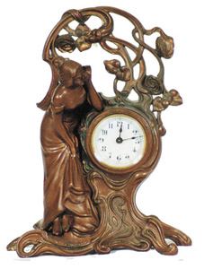 Ansonia Clock Co., metal novelty, "Bower", ca 1906. — Antique Clocks Price Guide