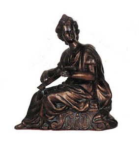 Metal clock statue, probably Ansonia. — Antique Clocks Price Guide