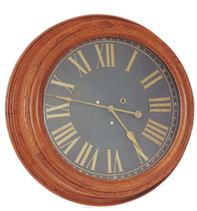 Large 8 day dial clock by "Brewster & Ingrahams, Bristol, CT, US", ca 1850. — Antique Clocks Price Guide