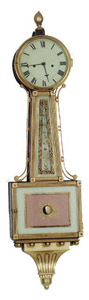 Rare TIME & STRIKE American weight banjo. — Antique Clocks Price Guide