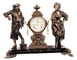 Ansonia Clock Co., figural clock, a rare model, "Melody & Motion", ca 1894. — Antique Clocks Price Guide