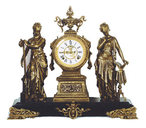 Ansonia Clock Co. figural clock, "Music & Poetry", ca 1894. — Antique Clocks Price Guide