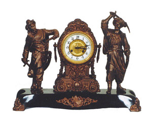 Waterbury Clock Co. figural clock, "Viking", ca 1905. — Antique Clocks Price Guide