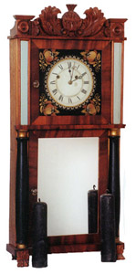 Very rare "A. Mungers' Patent Eight Day Brass Clocks Made, Warranted and Sold. Wholesale & Retail By Asa Munger & Co. Auburn, N.Y.", ca 1818-1834. — Antique Clocks Price Guide
