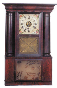Clark, Gilbert & Co. column clock, ca 1841-1845. — Antique Clocks Price Guide