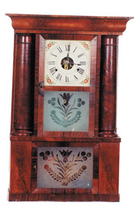 Clark, Gilbert & Co. column clock, ca 1841-1845. — Antique Clocks Price Guide