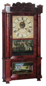 Silas B. Terry, modified triple decker column and splat clock, ca 1833-1839. — Antique Clocks Price Guide
