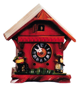 "Black Art" German mini shelf cuckoo, by " Tribert. Sch.W. Germany". — Antique Clocks Price Guide