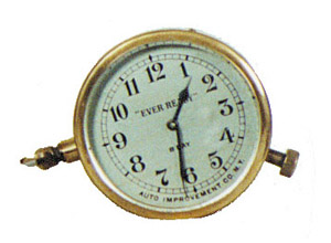 Large car clock, silver dial marked "Ever Ready", — Antique Clocks Price Guide