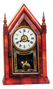 Jerome & Co. steeple clock, "l Day Small Gothic", ca 1845-1855. — Antique Clocks Price Guide