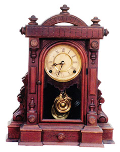E. Ingraham & Co. cabinet clock, "Warwick", ca 1886. — Antique Clocks Price Guide