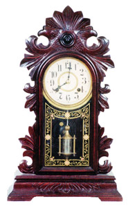 New Haven Clock Co. walnut mantle, "Neckar", ca 1880. — Antique Clocks Price Guide