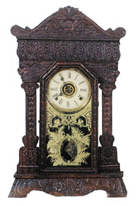 Wm. L. Gilbert Clock Co. kitchen clock, "Steamer No. 46". — Antique Clocks Price Guide